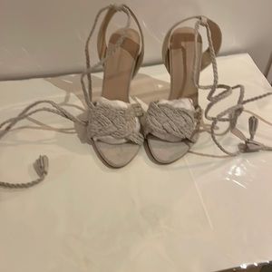 Zara light grey suede summer heel